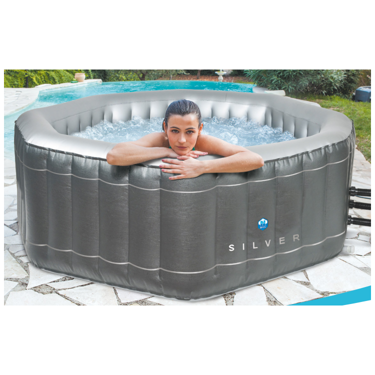 Silver inflatable SPA whirlpool tub